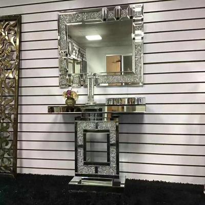 China Modern silver entry table, console table, luxurious furniture, hallway mirror for sale