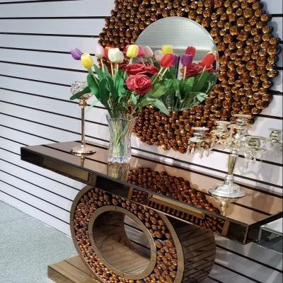 China Modern Mirror Table and Wall Console Set, Fancy Furniture, Entryway Pieces, Luxury for sale