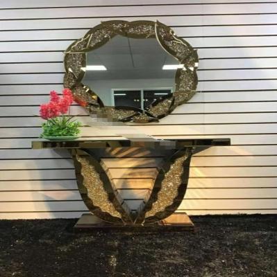 China Modern unique console table and mirror, living room furniture, hallway home decor for sale