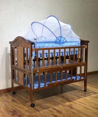 China Contemporary baby crib with wheels, newborn infant bed, toddler bed, crib furniture for sale