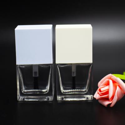 China Factory Manufacture Square Stock 5ml 8ml 10ml 15ml Cosmetic Empty Rectangular Glass Bottle Nail Polish Bottles for sale