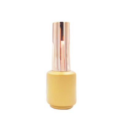 China Unique Clear Yellow Empty Nail Polish Bottles 15ml Round Personal Care White Top HDPE For Polish Base Coat for sale