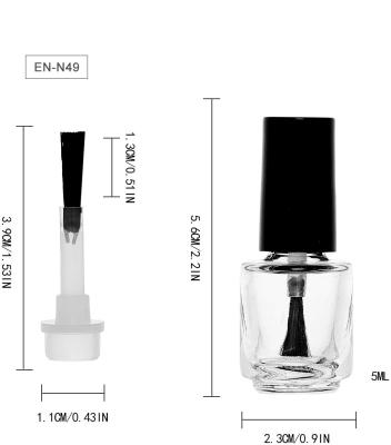 China Custom 5ml Personal Care Gel Nail Polish Wholesale Bottle Long Round Empty UV Gel Nail Polish Bottles With Brush for sale