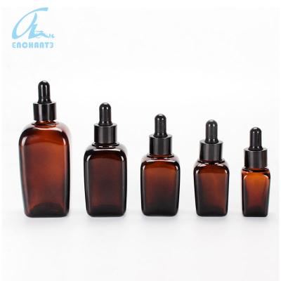 China Amber Cosmetic Containers Durable 30ml Glass Dropper Bottle Empty Oil Bottle Glass Bottle With Dropper for sale