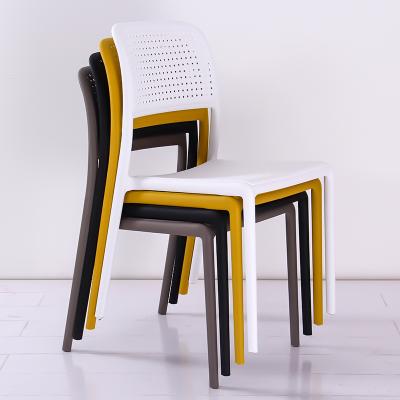 China All China Plastic Back High Quality Breathable Colorful Polipropilene PP Sedie Plastic Dining Stackable Chairs for sale