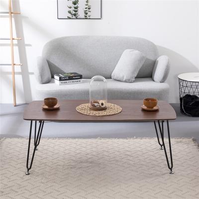 China MDF With Modern Metal Legs Living Room Furniture MDF Tea Table Center Nordic Scandinavian Wooden Coffee Table for sale