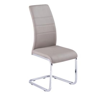 China Free Sample Metal Leather Chair Metal Leg Optional Elegant Upholstered Leather Dining Chair Elegant Upholstered Dining Chair for sale