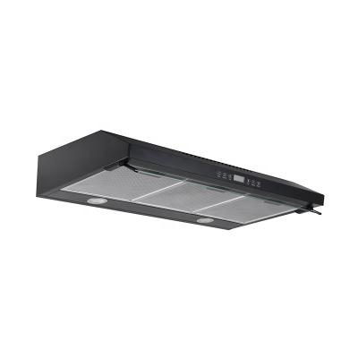 China Hotel Black Under Cabinet 30 Inch 60cm Kitchen Stainless Steel Automatic Clean Touch Sliding Range Hood for sale