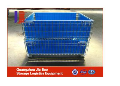 China 1000L Zinc plated Warehouse Foldable Steel Storage Cages Repeated Use for sale