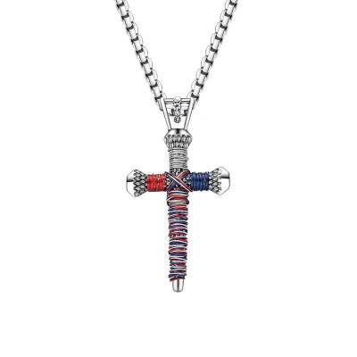 China &Necklace Characteristic Crystal Nail Cross Pendant Hiphop Men and Women for sale