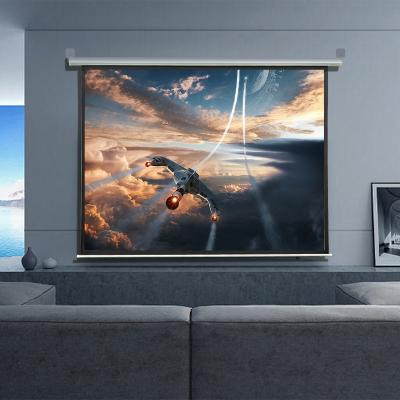 China High Quality 120 Inch Wall Mounted 16:9 Motorized Projector 180 Degree Curved Projection Screen for sale