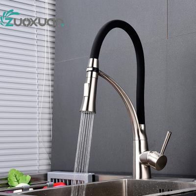 China Contemporary Pull Out Kitchen Faucet Brass Pull Down Spray Control Sink Faucet for sale