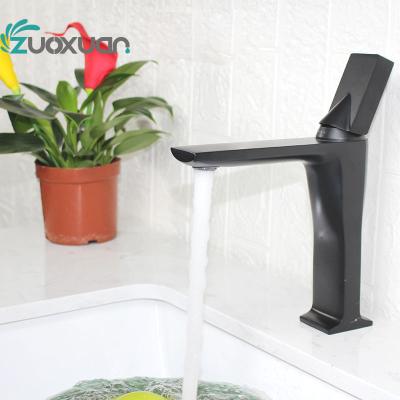 China 2021 Modern ZuoXuan Mixer Basin Faucet Black Toilet Fuacet Matte New Modern Brass Bathroom for sale