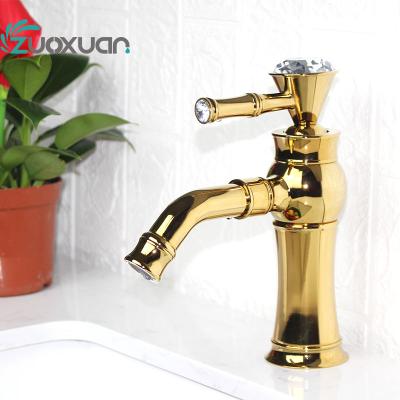 China ZuoXuan New Modern Design High Quality Single Handle Deck Mounted Bathroom Chromed Brass Basin Faucet for sale