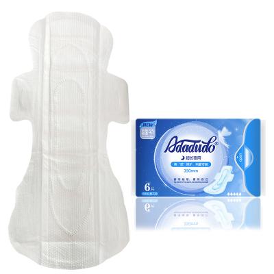 China OEM/ODM Toallas Sanitarias Hot Air Cotton Face Sanitary Napkins Super Absorbent Night Use With 350mm Reasonable Price for sale