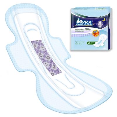 China MYRA Private Label Toallas Sanitarias Super Absorbent Wholesale Ladies Period Pads Organic Night Sanitary Napkins Witn Anion for sale