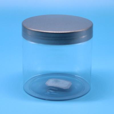 China Plastic PET 16 Oz Plastic Jars Sliver Cap 91mm Diameter / 87mm Height for sale