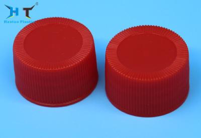 China Ordinary Red Plastic Screw Caps , 28mm Screw Cap Non Spill Ribbed Surface for sale