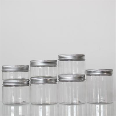 China Custom Color 300ml Plastic PET Jar With Aluminum Cap For Food Packaging for sale