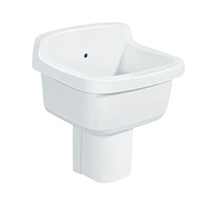 China Modern Wholesale Bathroom Ware Sink Mop Sanitary Ceramic Basin With Pedestal for sale