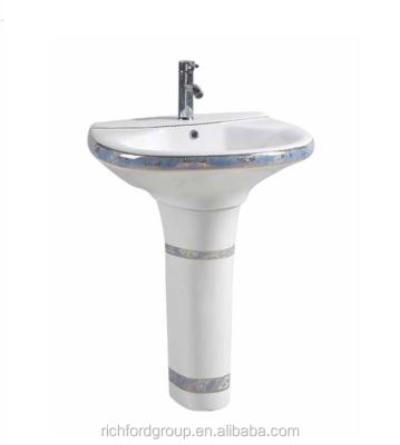 China Modern Bathroom Sink Ceramic Hand Wash Free Standing Pedestal Sink For Living Room for sale