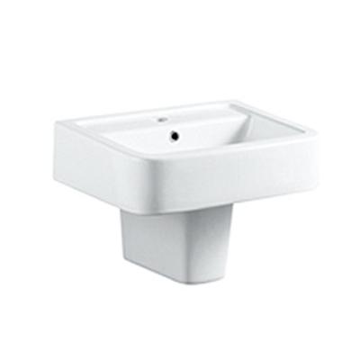 China Modern Cheap Price Porcelain Wash Basin Pedestal Wall Hang Sinks Basin With Fixing Semi Screw for sale