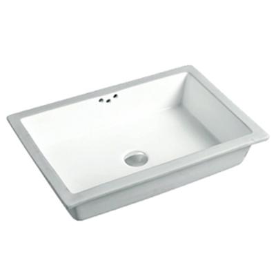 China Ceramic Modern European Design Under Counter Sink Rectangular Undermount Bathroom Vessel Sink for sale