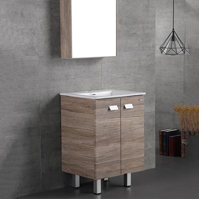 China Modern Aluminum Waterproof Floor Mounted Countertop Bathroom Cabinet Ceramic Hand Sink for sale