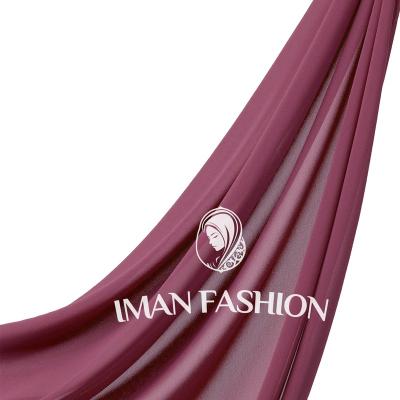 China Soft Touch Feeling IMAN fashion Factory Khimar Hijab Supplier Chiffon Long Scarf Pure Colors Hijab Muslim premium Quality chiffon hijab for sale