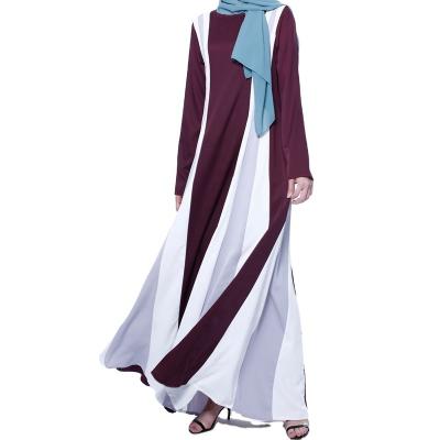 China Polyester New Fashion Splicing Muslim Long Dresses Speedway Plus Size Muslim Ethnic Loose Islamic Dresses for sale