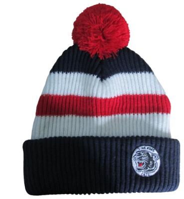 China Designer Customized COMMON Pom Pom Knitted Unisex Thermal Winter Wear Casual Beanie for sale