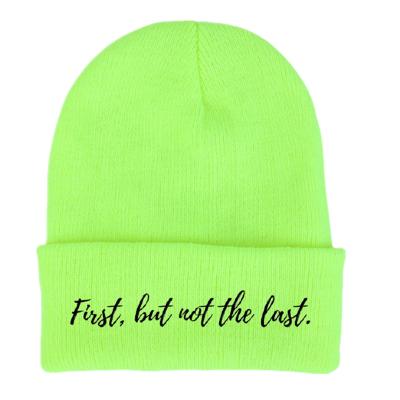 China Wholesale COMMON Cheap Embroidered Thermal Casual Solid Color Letter Letter Beanie Winter Hats For Men and Women for sale