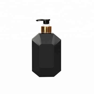 China 400ml PETG cosmetic matte black bottle for shampoo hand lotion pump wash plastic bottle for sale