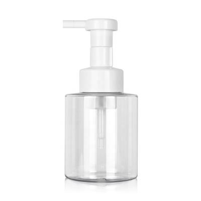 China 350ml Cosmetic Empty PET Pump Bottle Plastic Foam Detergent Cleansing Soap Facial Foam Pump Bottle Clear for sale