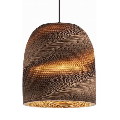 China Beautiful Brown Pendant Light Fixture, Decorative Honeycomb Ceiling Corrugated Paper Pendant Light for Dining Room Bedroom Living Room for sale