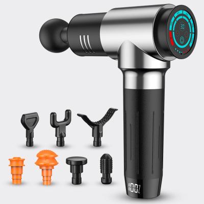 China Time control 30 Speed 8 Head Electric Wireless Sport Products Deep Tissue Percussion Muscle Massage Gun for Full Body Muscle Relaxation for sale