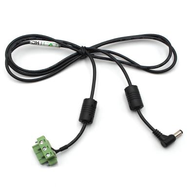 China Industrial DC 5525 Angle Male To EDGKM-5.0mm 3P Green Terminal With Two Ring Magnetic Cable for sale