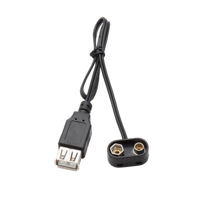 China Industrial USB to 9V Battery Snap On Connector Clip with Wire Holder Cable Leads Cord for sale