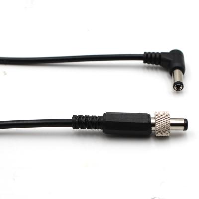 China 6ft Industrial DC 5521 Male Right Angle Cable With Screw Lock Threaded Barrel for sale