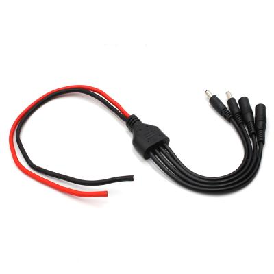 China Underground 2.1mm Bare Electrical Plug Power Splitter PVC Cable 1 To 4 Connectors for sale