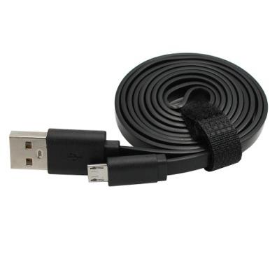 China Mobile Phone Types Black USB To Micro Data Flat Cable OEM Micro USB Cable Cord Wire Flat Line For Smartphone Charging for sale