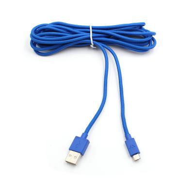 China Mobile Phone Types BLUE USB TO MICRO WITH CHARGER AND Data Transfer Cable Micro USB Cable OEM Braided Rope Wire Line For Charging And Data for sale