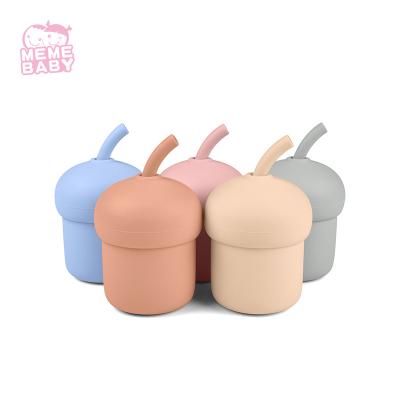 China BPA Free OEM Eco-Friendly Kids Drinking Water Sippy Straw Cup Baby Training Cup BPA Free Silicone Cup For Kids for sale