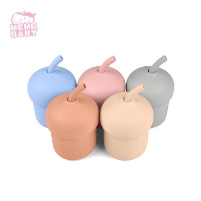 China Cute BPA Free Custom Kids Shape Leak Proof Food Grade Silicone Silicone Forming Sippy Cups With Lids And Straws for sale