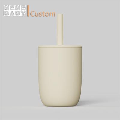 China High Quality Custom Meme Coffee Water Drinks Cups Cute Design LFGB Logo Color Leak Proof Silicone Baby Sippy New for sale