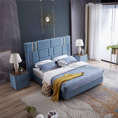 China Other Modern Luxury French Bed Master Bedroom Furniture Double Beds Solid Wood Luxury Nordic Home Leather Furniture for sale