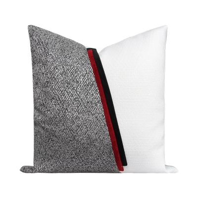 China Gray Anti-Static Faux Leather Pillowcase Canvas Pillowcase And Features White Modern Decorative Cushion Cover Suitable For Sofa for sale