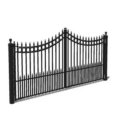 China Manufacturer supply cheap anti rust metal / hot dip galvanized single or double estate gates steel driveway gate for garden for sale