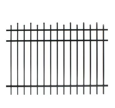 China Modern American Hot Selling Pressed Point Picket Top, 3 Rails Design Aluminum Fence Panel For Backyard for sale