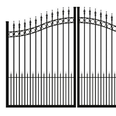 China Traditional Residential Black Color Powder Coating Galvanized Metal Door Entry Driveway Aluminum External Swing Gate for sale